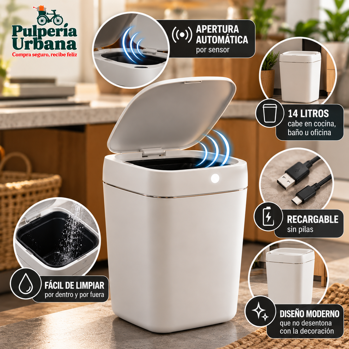 Tachín Sensor™ - Higiene total sin manchar tus manos