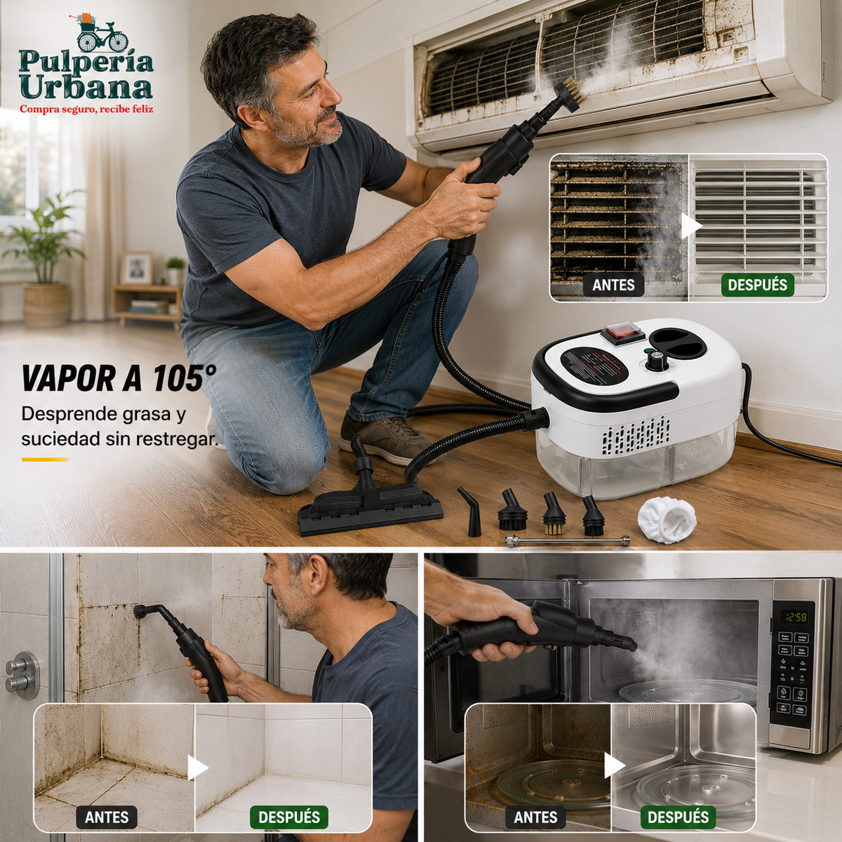 VaporFix - Limpiador A Vapor Presión 2500w Portátil