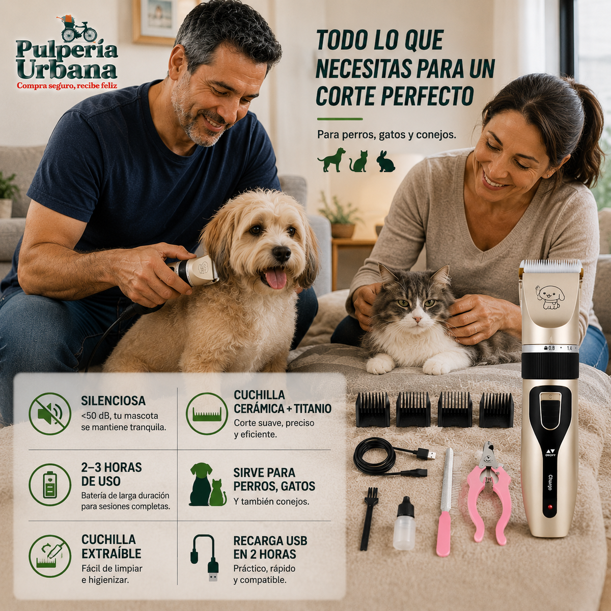 Zunpelo - Cortapelos Para Mascotas Dp 1 At