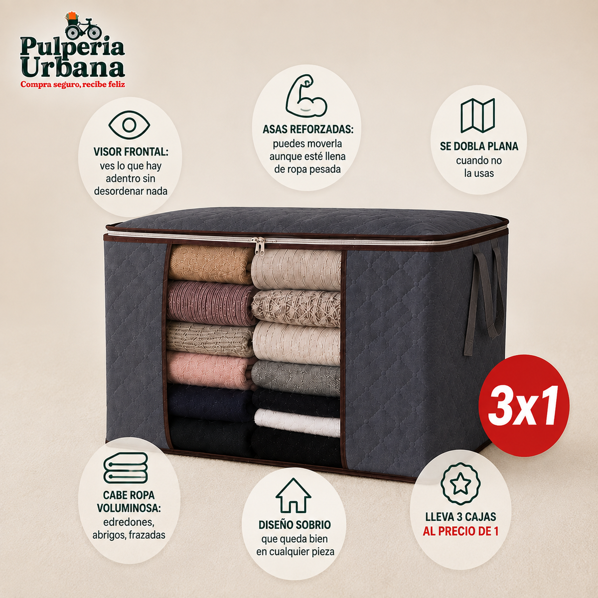 Textilbox - Guarda edredones y abrigos sin que se apolillen