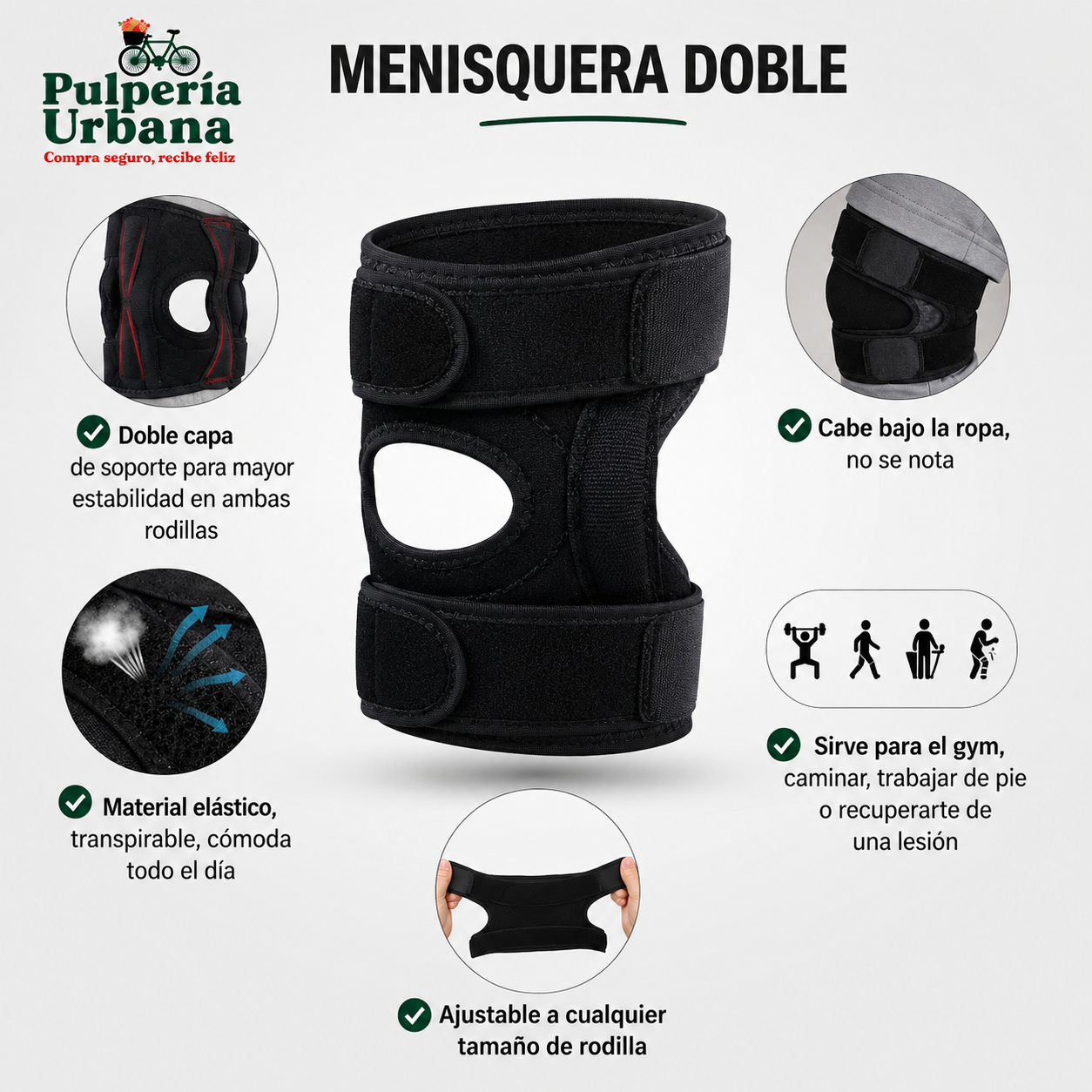 Menisquera Doble - Protege tus rodillas del frío que duele