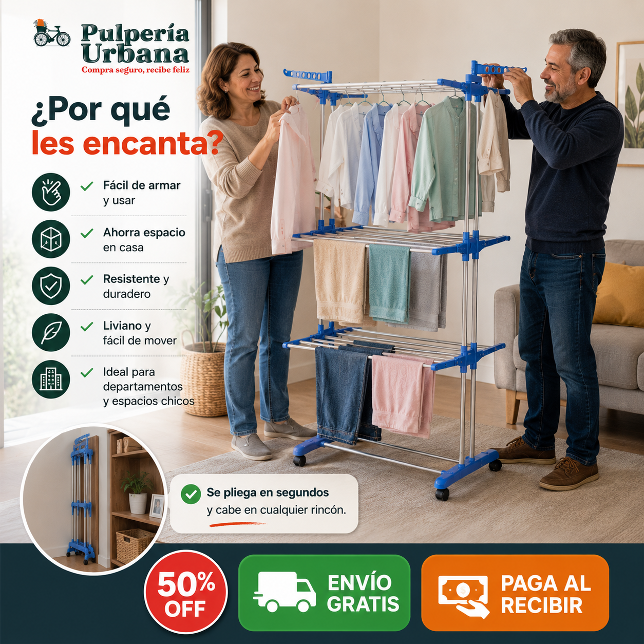 RopaFlex - TENDEDERO ORGANIZADOR DE ROPA