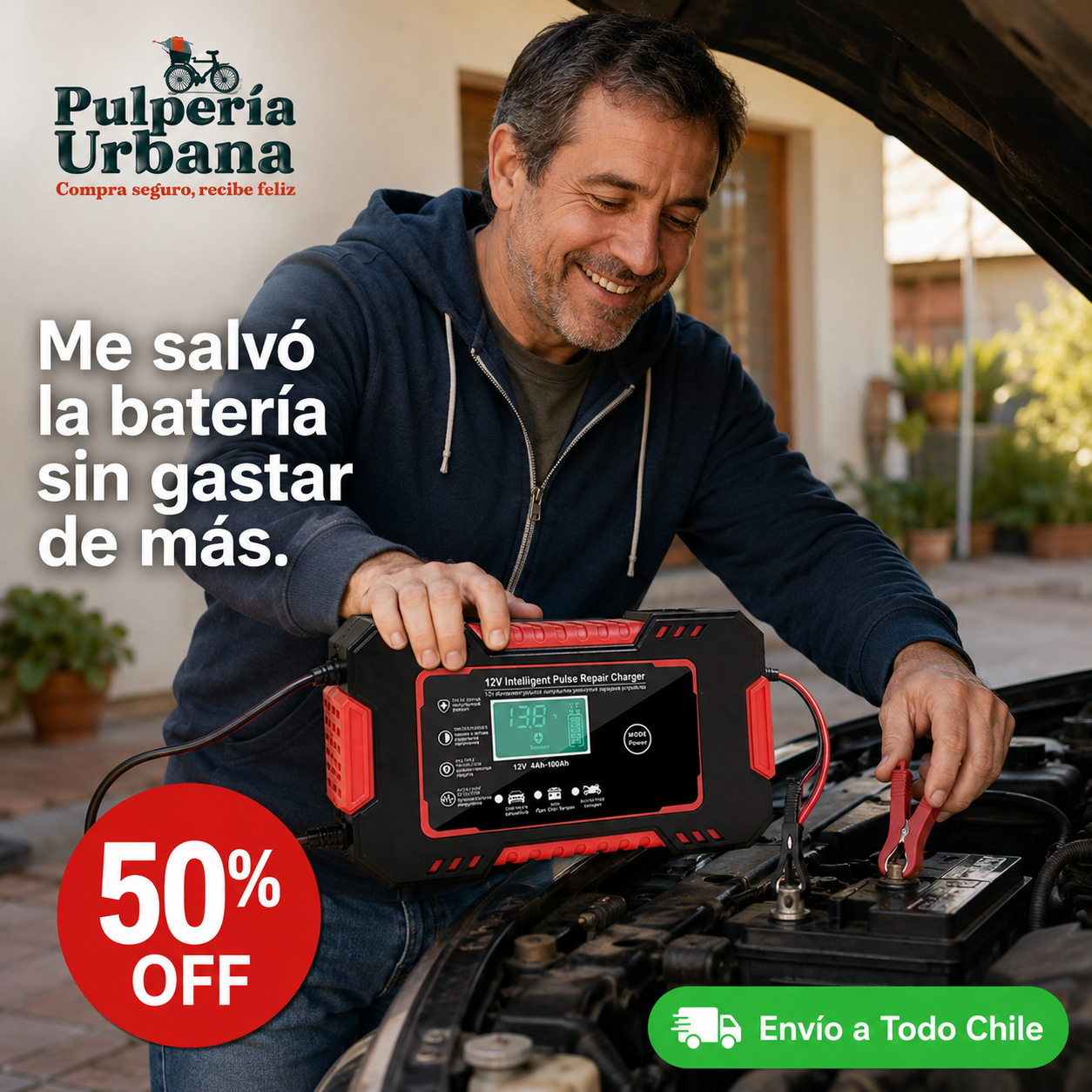 CARGADOR REPARADOR DE BATERIAS PARA AUTO