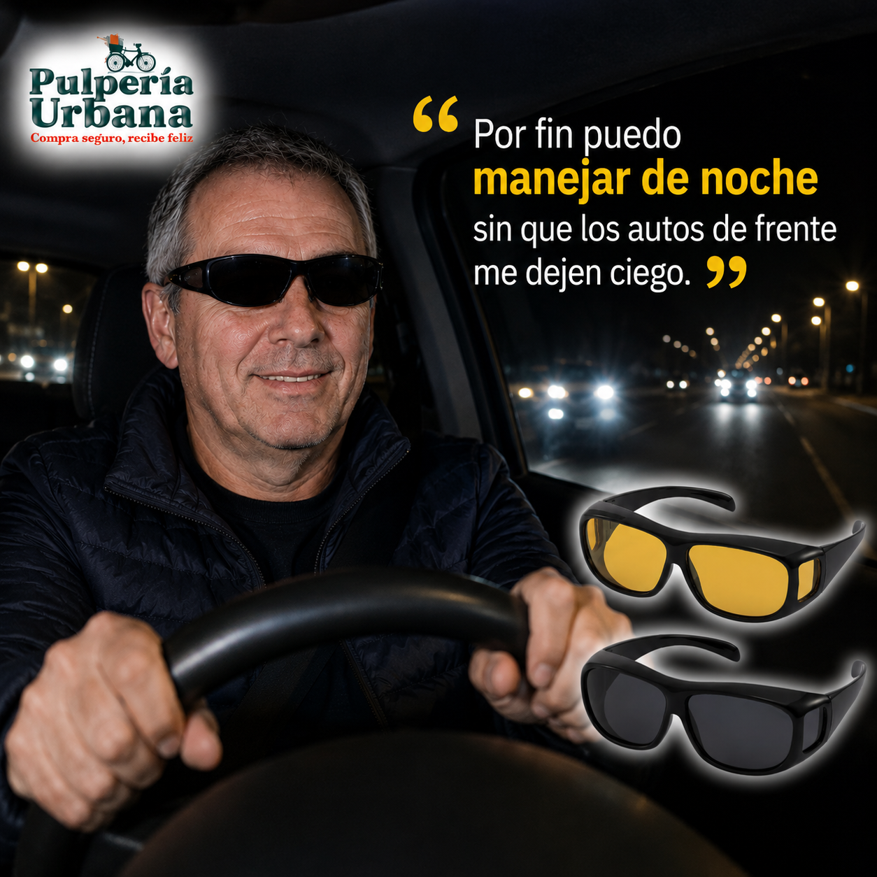 UVShield - 2 Lentes Gafas Sol Hd Visión Día/Noche