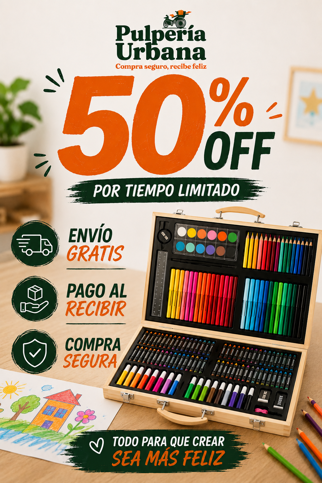 Maletín Creativo Kit 180 Piezas