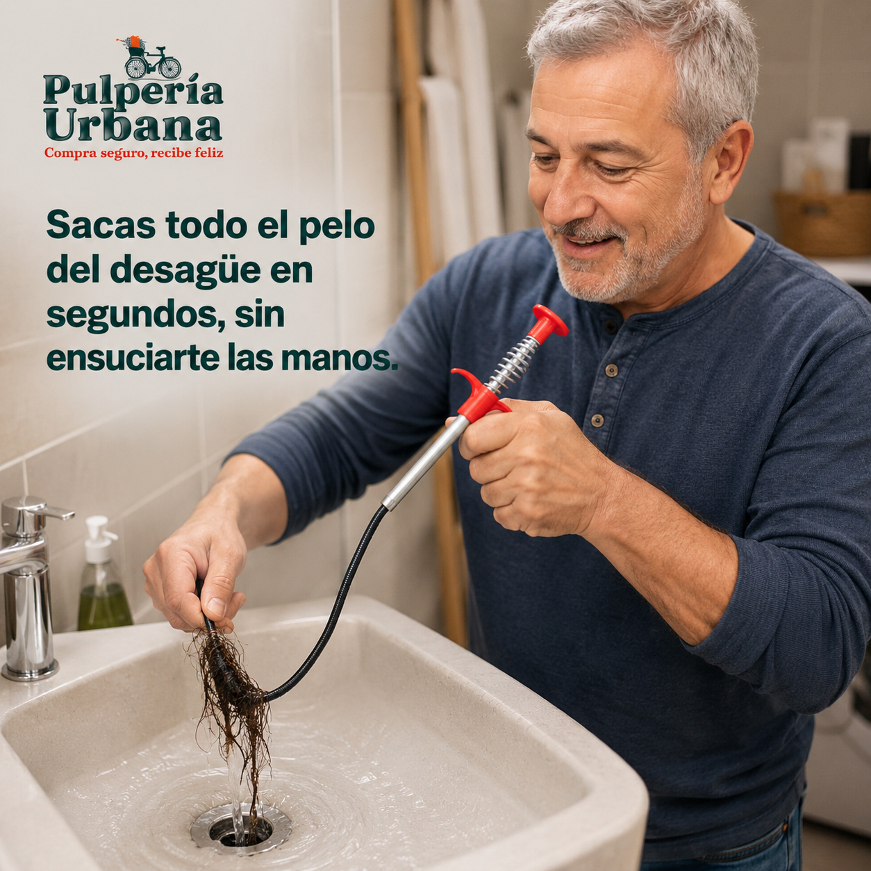DrenaFix - Gancho destapa tuberia cañeria drenaje