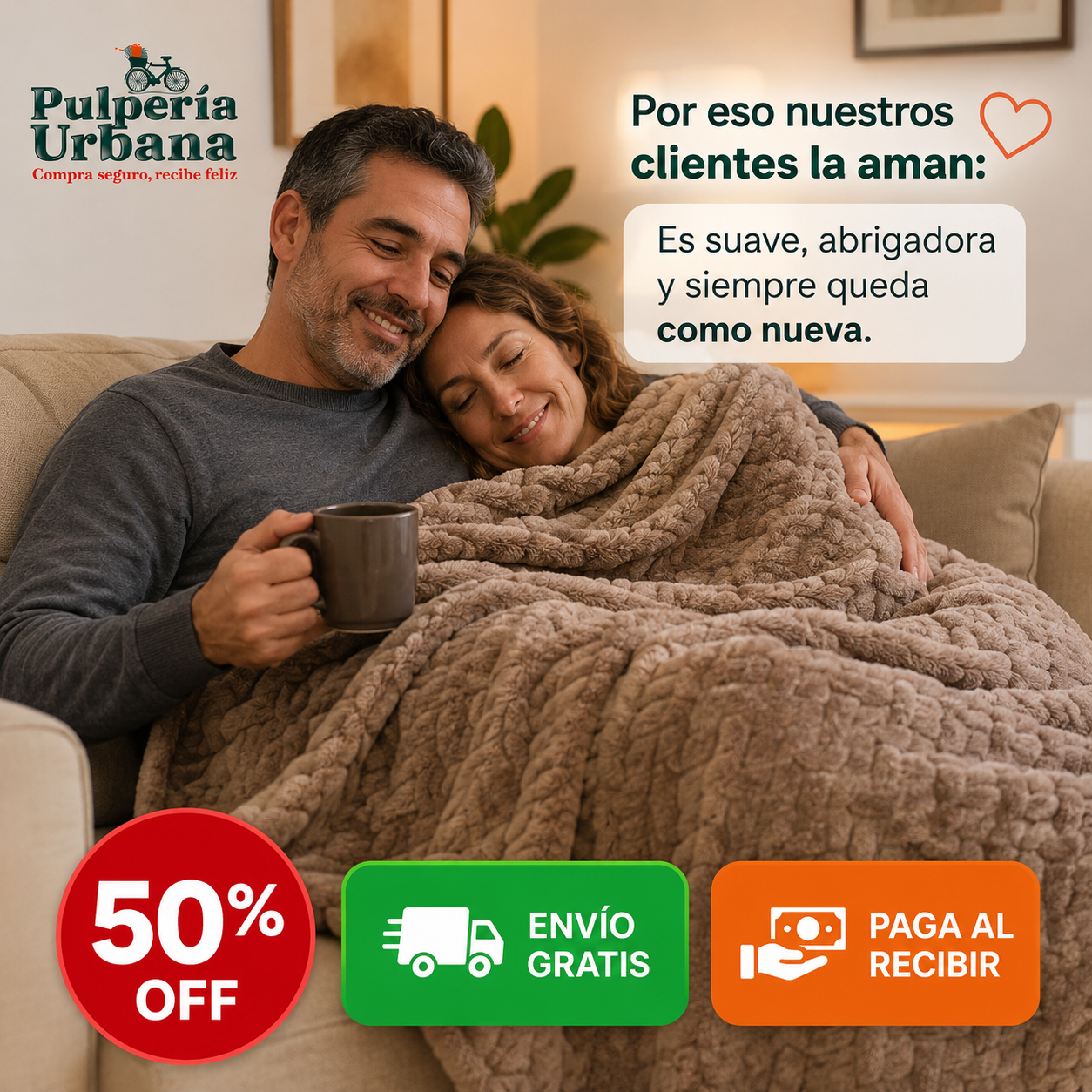 VelvetWarm - Frazada con chiporro 2 plazas