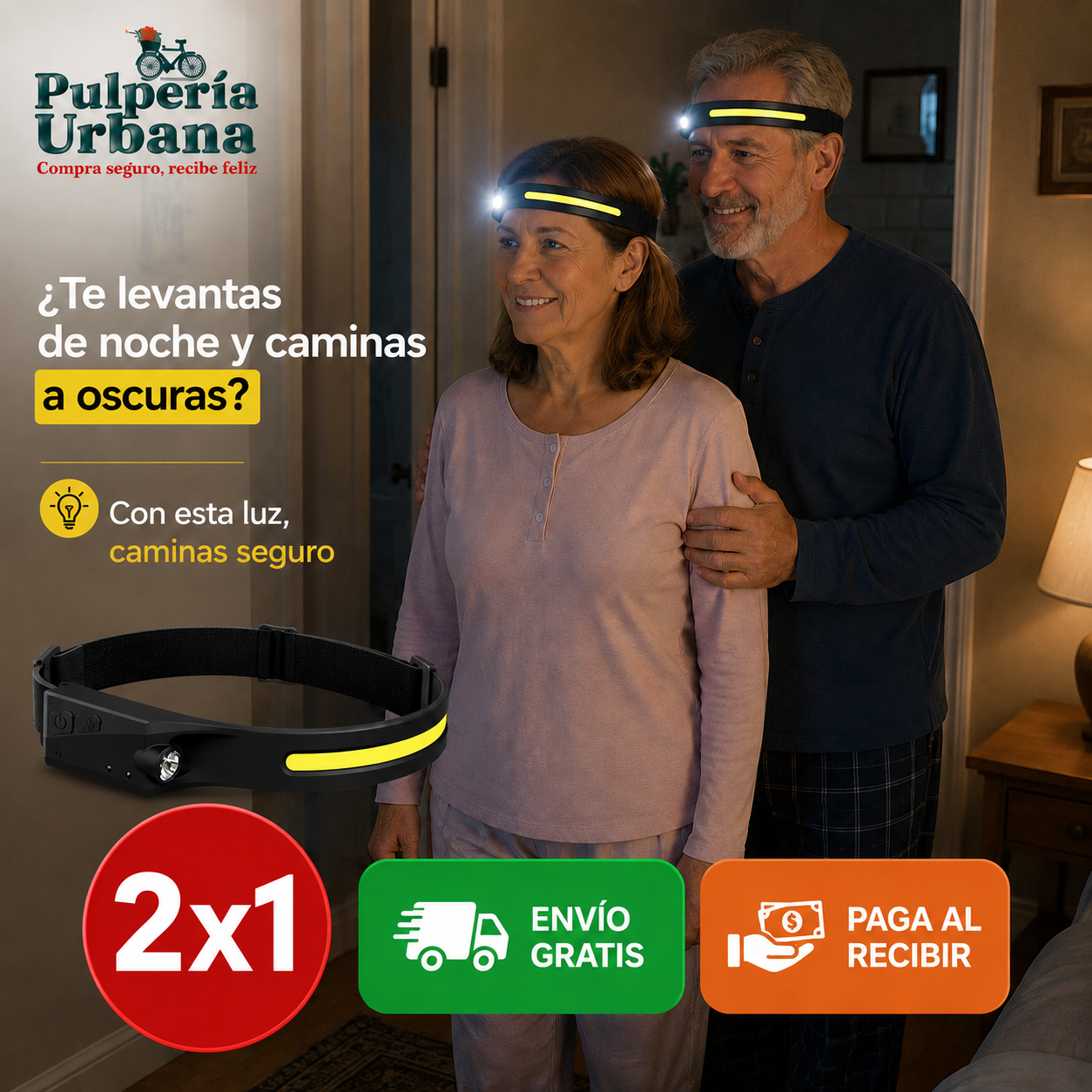 FrontalMax LED - Linterna Led Frontal Cintillo Con Sensor