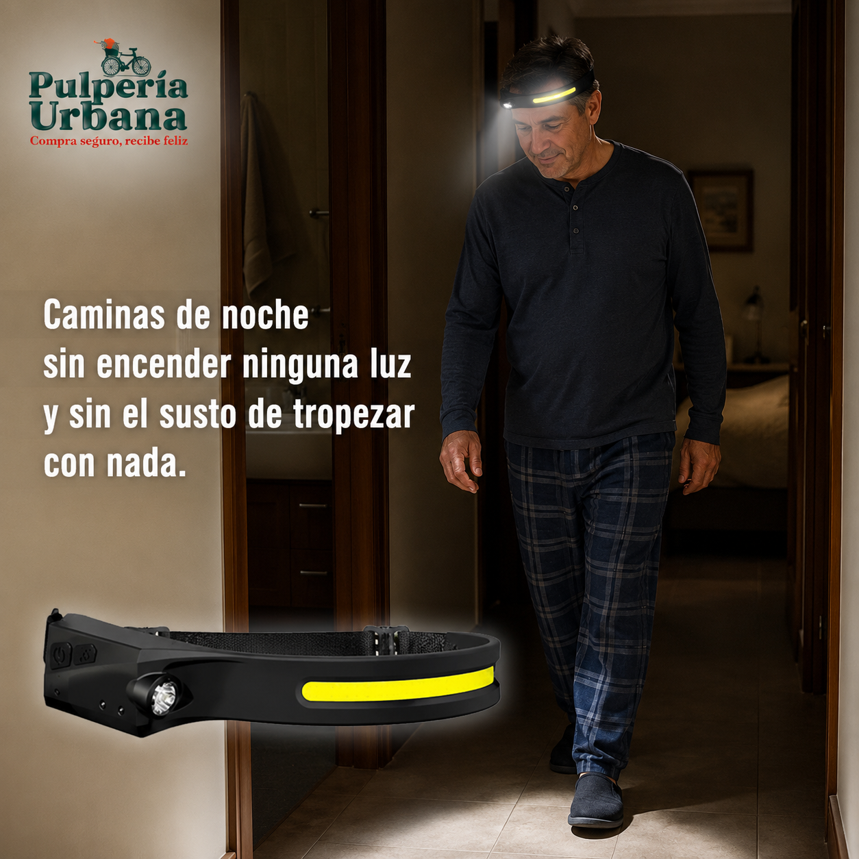 FrontalMax LED - Linterna Led Frontal Cintillo Con Sensor