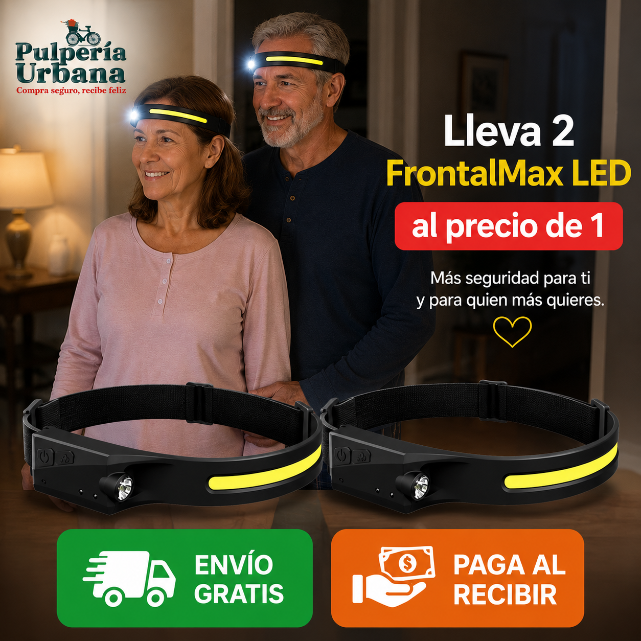 FrontalMax LED - Linterna Led Frontal Cintillo Con Sensor