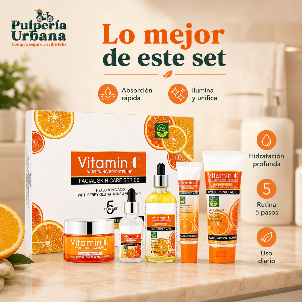 Set Facial Vitamina C Disaar 5 Piezas