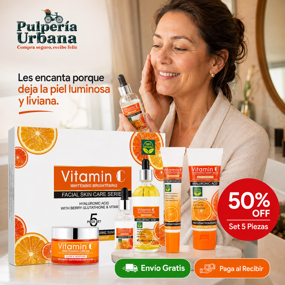 Set Facial Vitamina C Disaar 5 Piezas