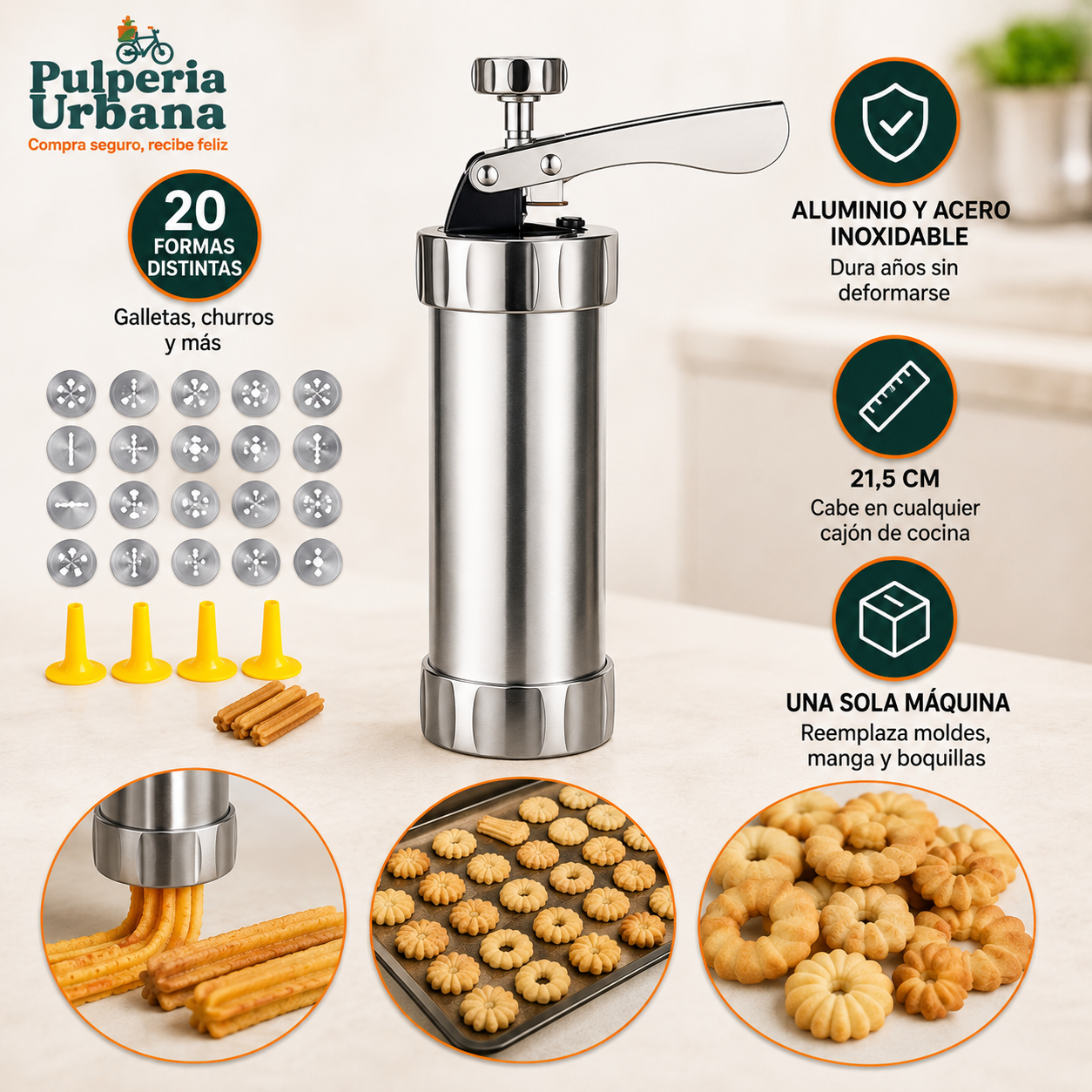 DecoraPro - MAQUINA PARA HACER GALLETAS 20 FIGURAS
