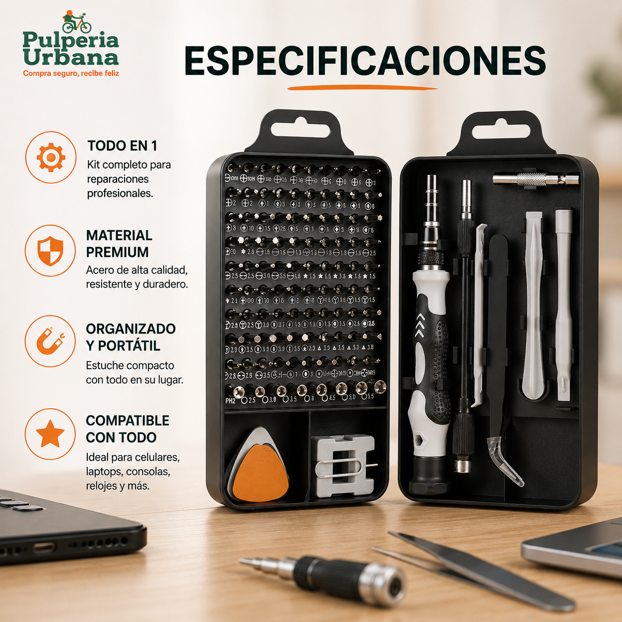 TorxPro — Kit 115 puntas de precisión