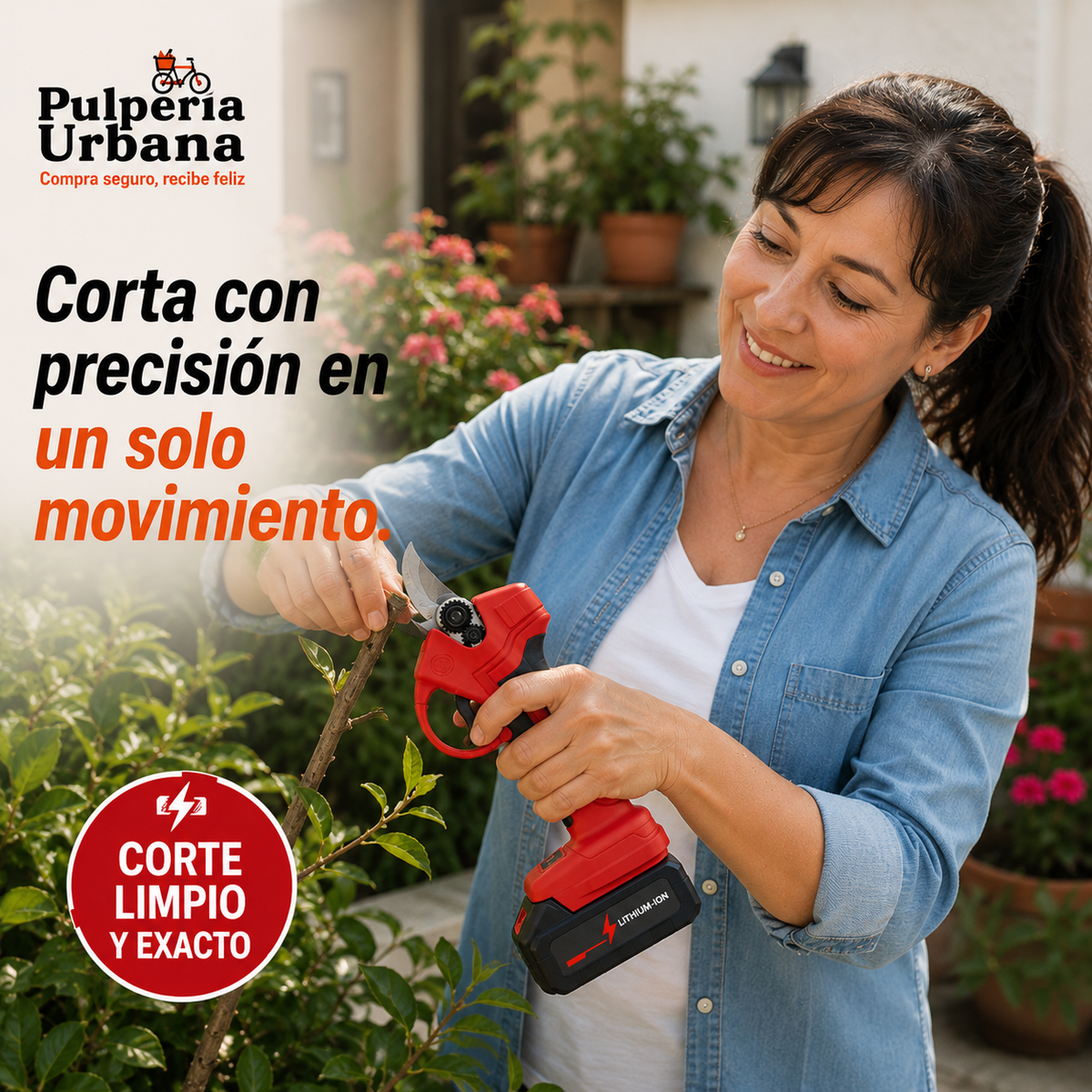 Tijera Podadora 48V — Eléctrica Inalámbrica