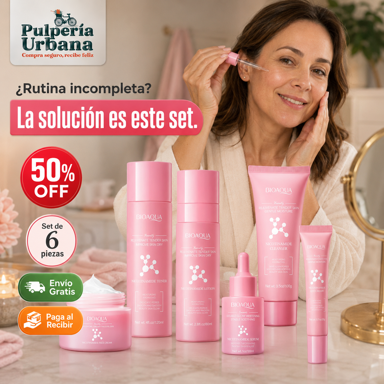 Kit Skincare Bioaqua Rutina Facial
