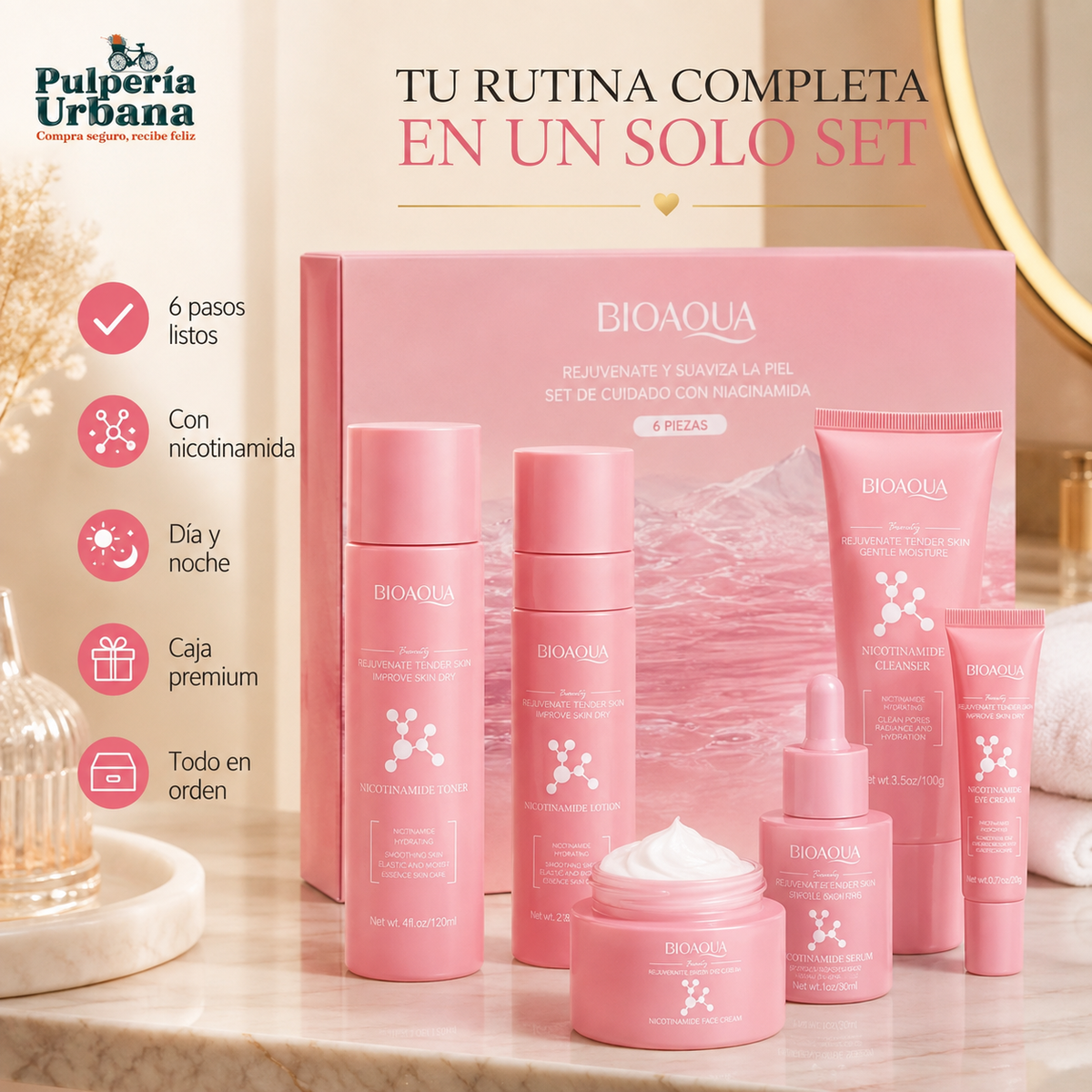 Kit Skincare Bioaqua Rutina Facial