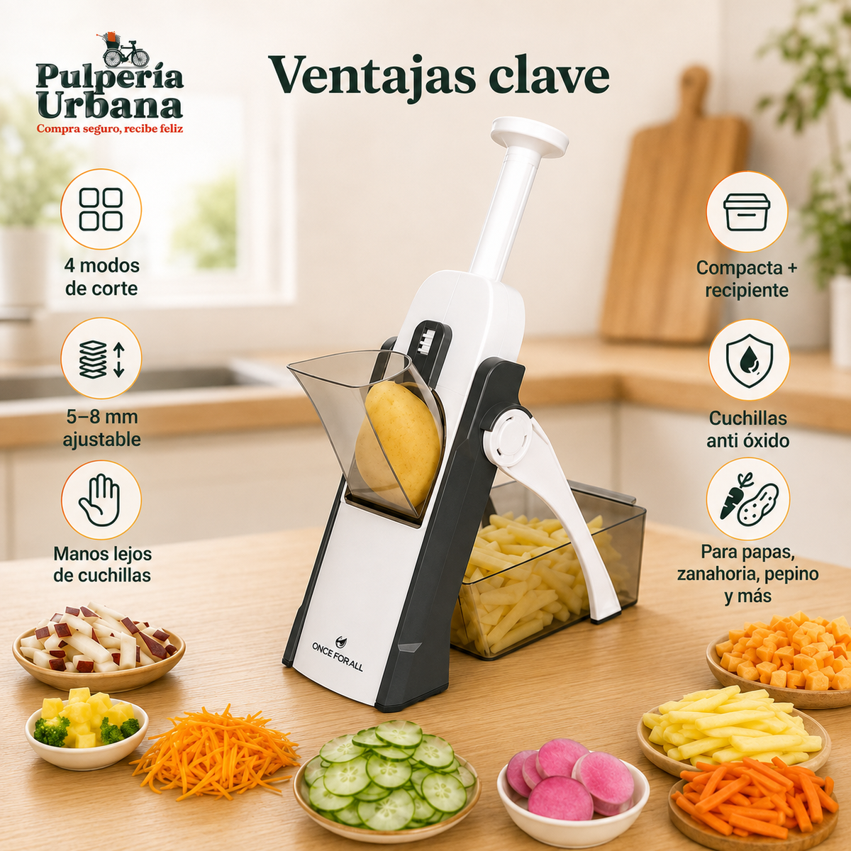 SliceMax - CORTADOR RALLADOR DE VERDURAS Y FRUTAS