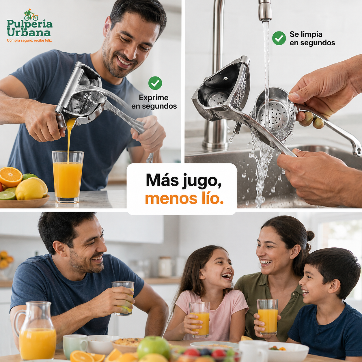 NaturalPress - Exprimidor de Frutas Metálico