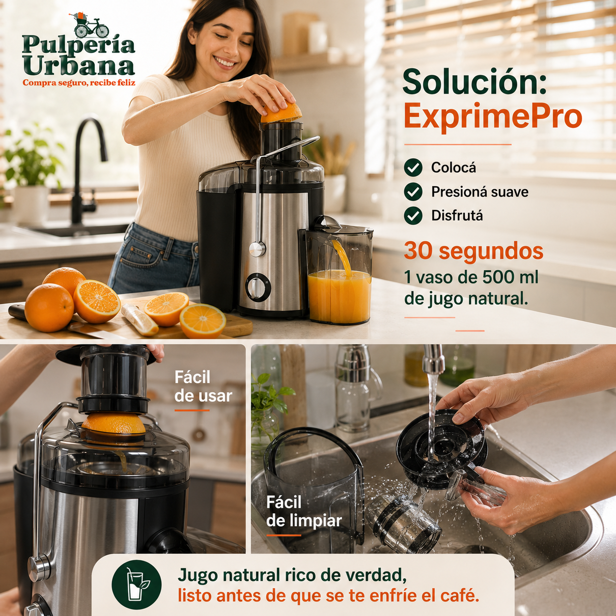 ExprimePro - Extractor Exprimidor Saca Jugo Eléctrico