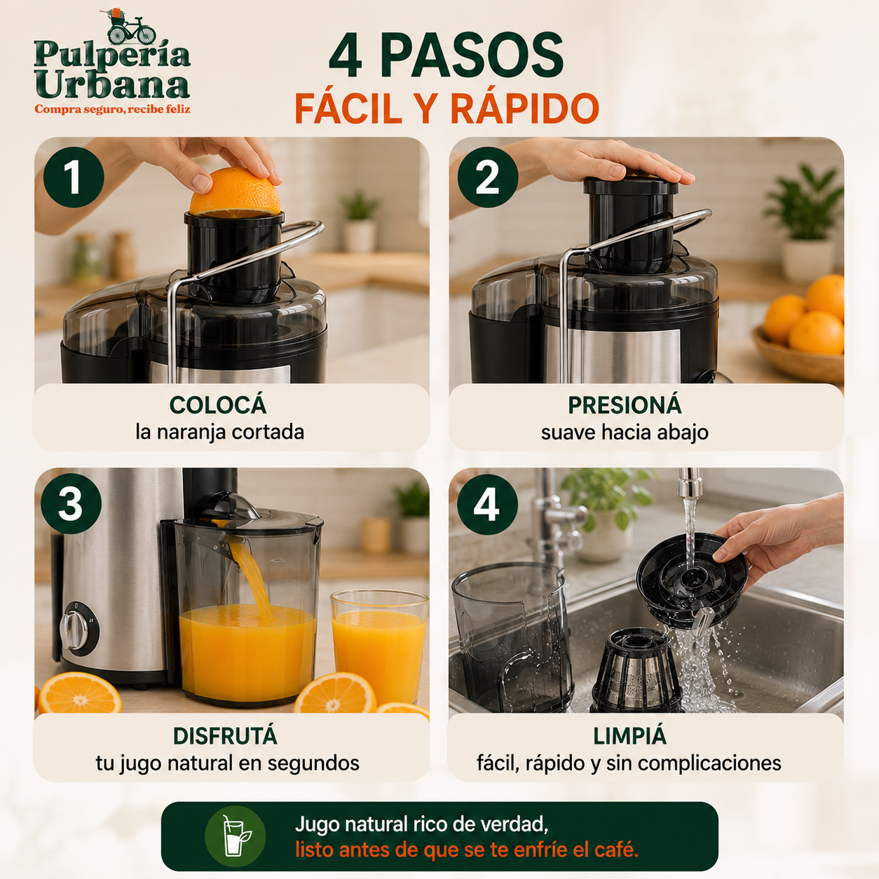ExprimePro - Extractor Exprimidor Saca Jugo Eléctrico