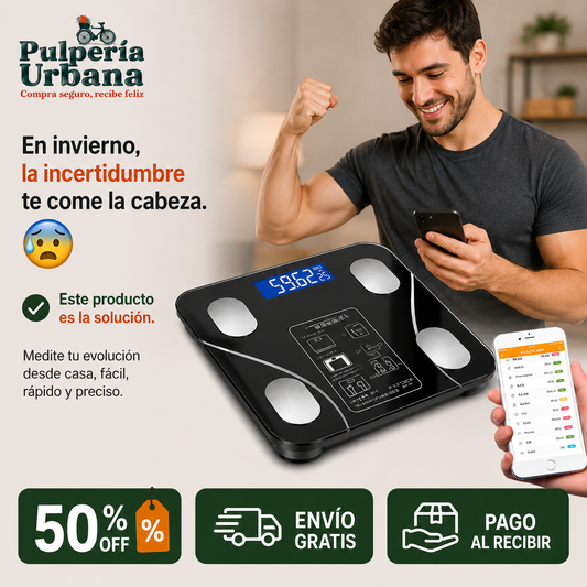 BioControl - Báscula  Inteligente De Digital Negro
