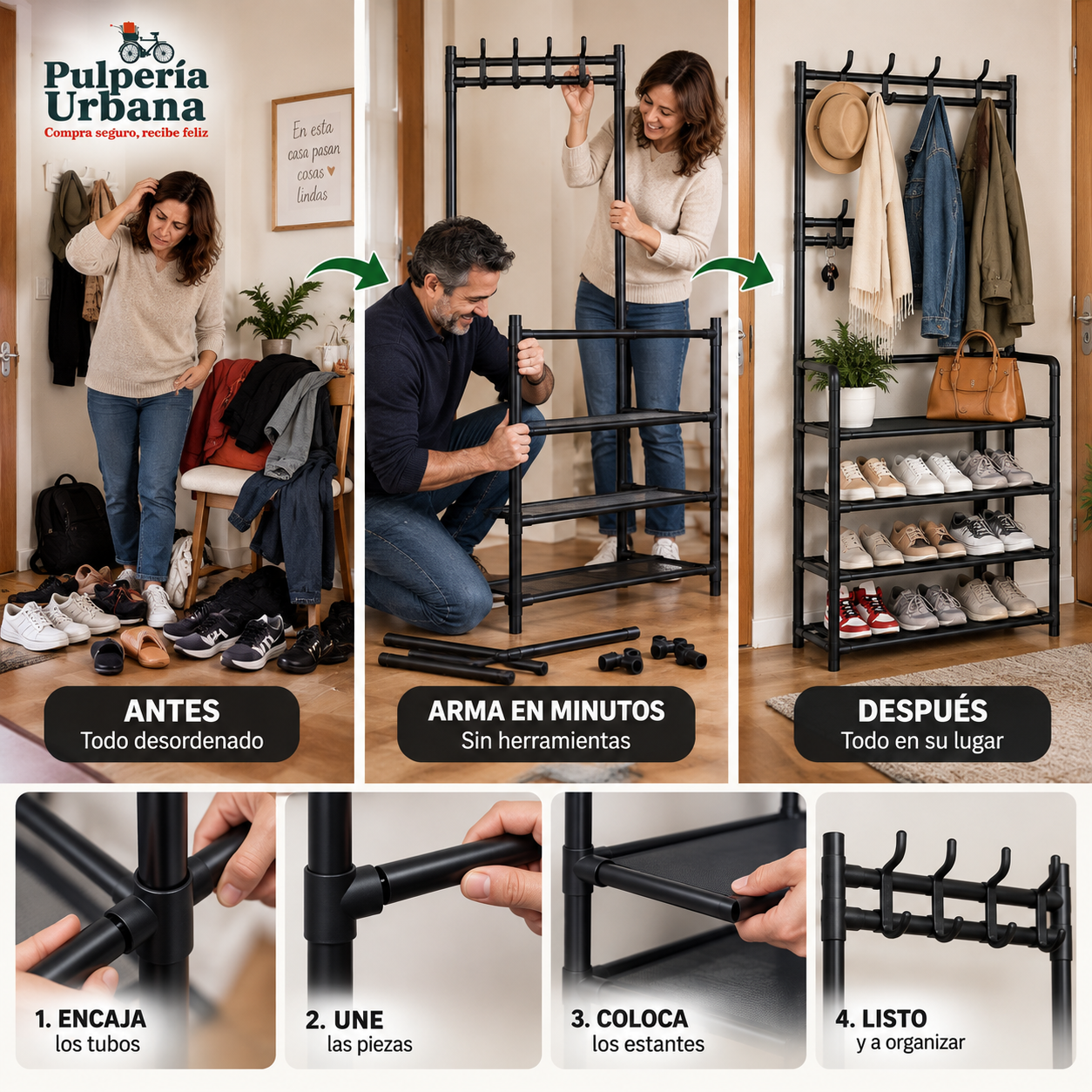 Perchazapa™ - Cuelga y ordena todo junto en un solo mueble