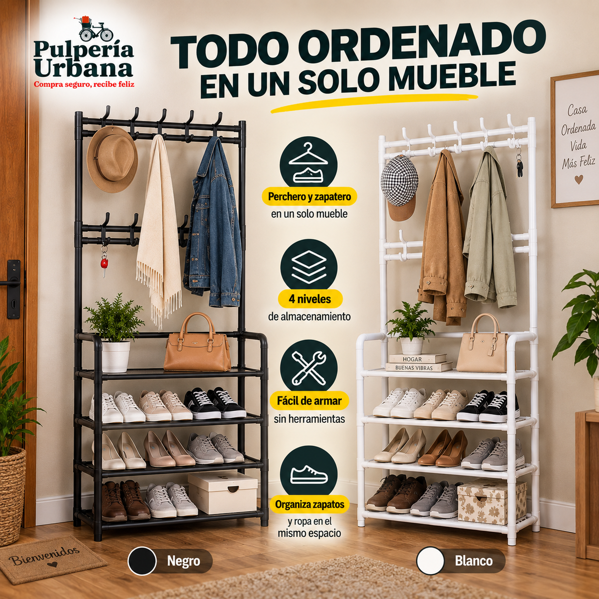 Perchazapa™ - Cuelga y ordena todo junto en un solo mueble