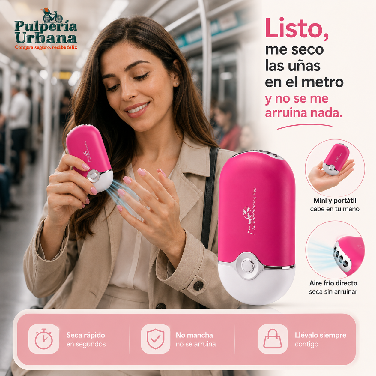 TouchPro - MINI VENTILADOR  PESTAÑAS UÑAS BELLEZA