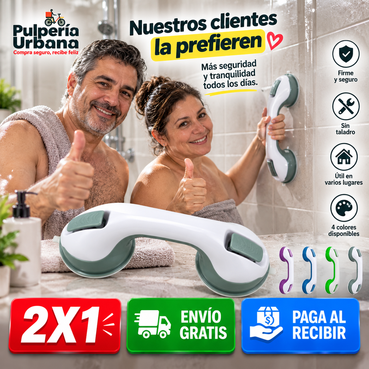 Agarrix™ - Sujeción firme que evita resbalones en la ducha