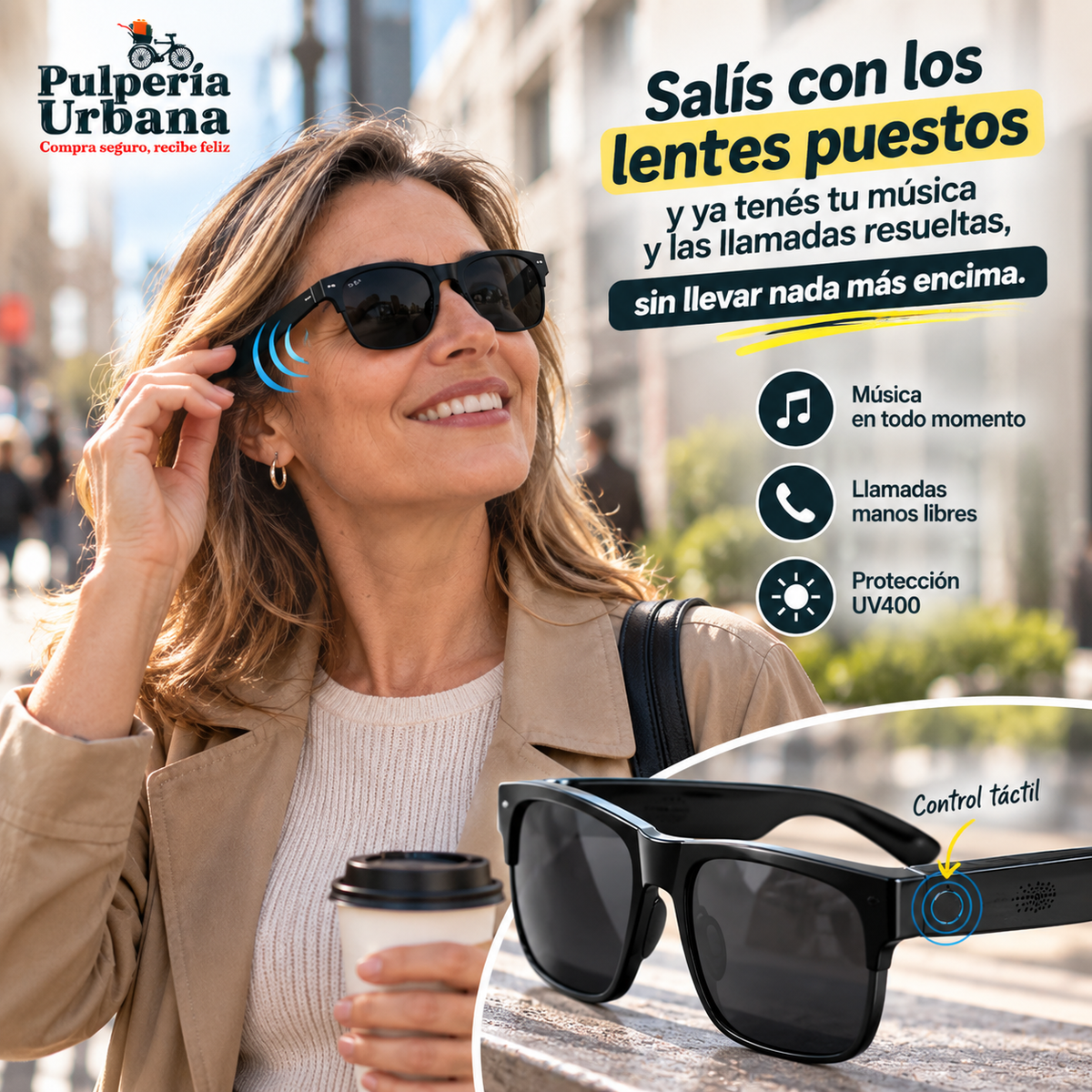 Lentes Melodía™ - Escucha música con total comodidad
