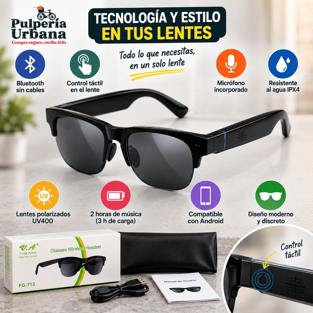 Lentes Melodía™ - Escucha música con total comodidad