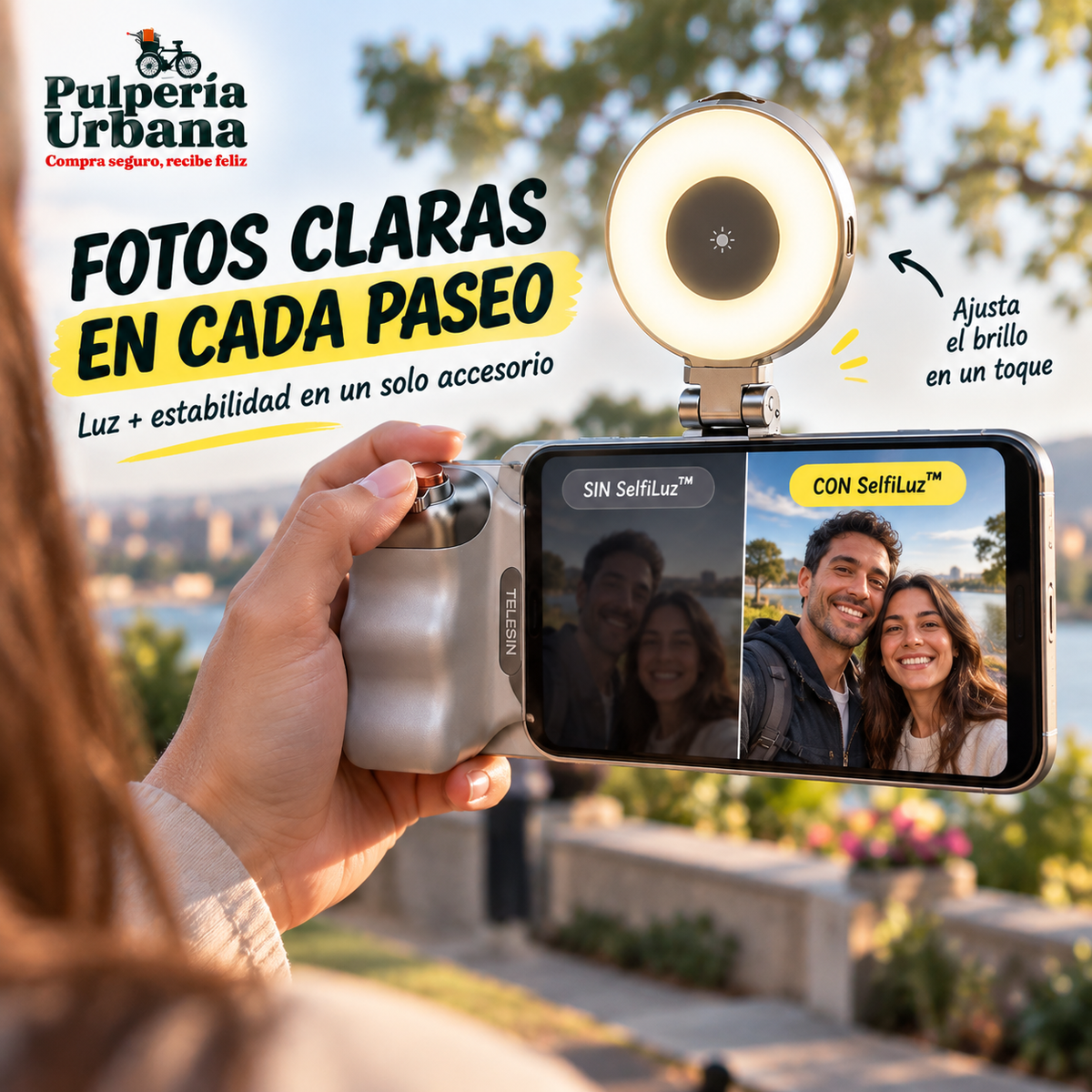 SelfiLuz™ - Fotos nítidas y bien iluminadas en cada paseo