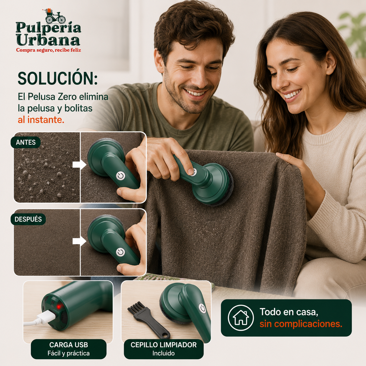 Pelusa Zero - Quitapelusas Recargable Usb Portátil
