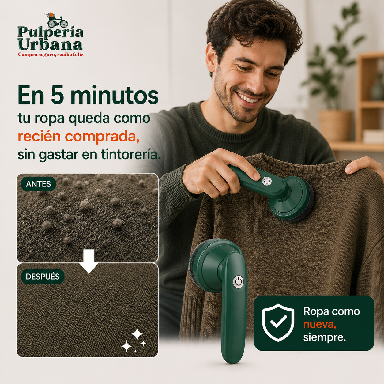 Pelusa Zero - Quitapelusas Recargable Usb Portátil
