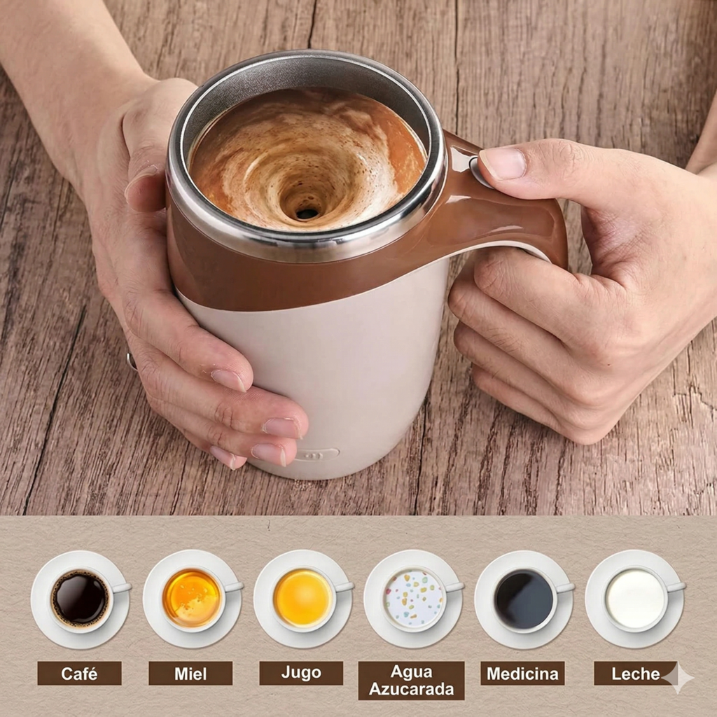 Taza AutoMix — Mezcla perfecta en segundos