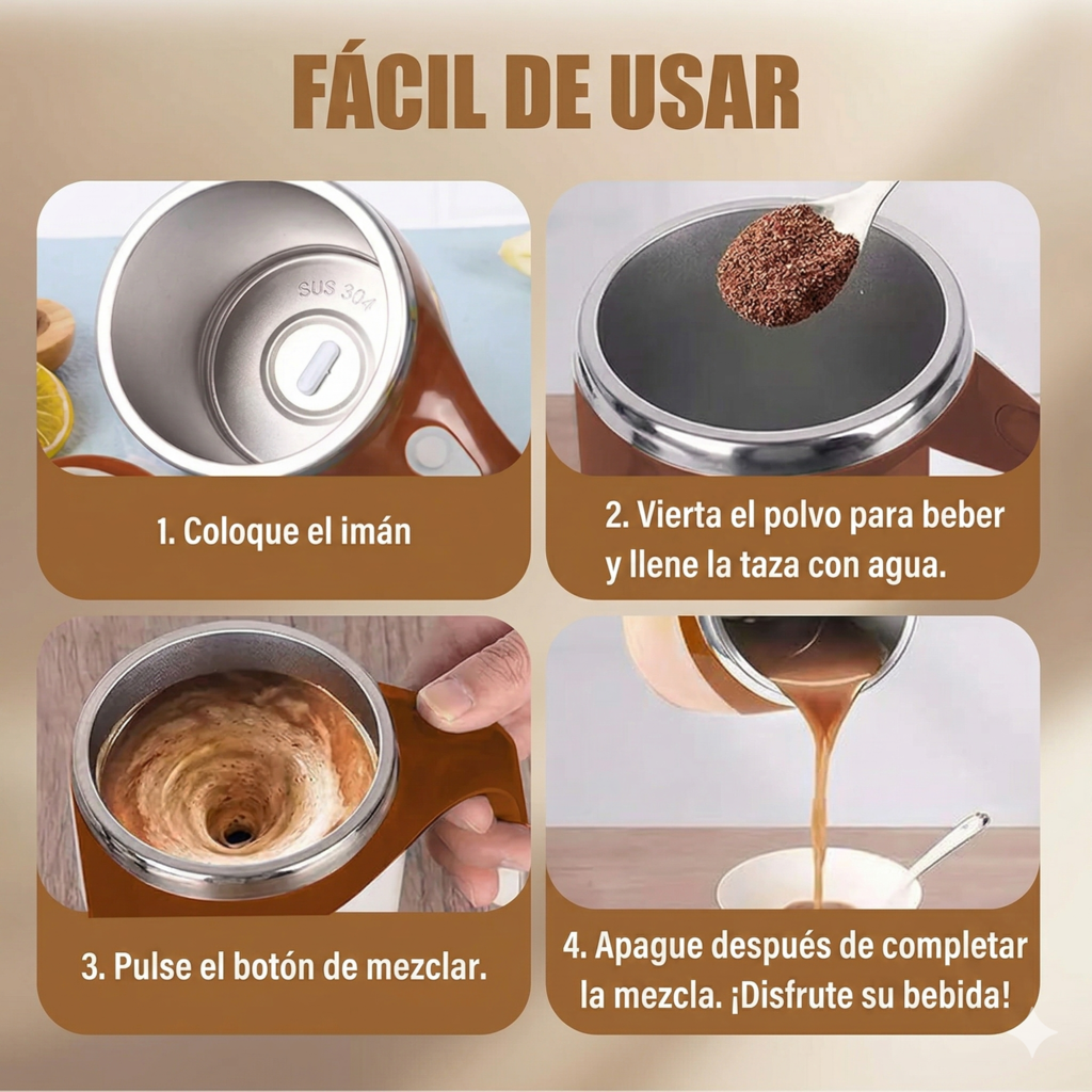 Taza AutoMix — Mezcla perfecta en segundos