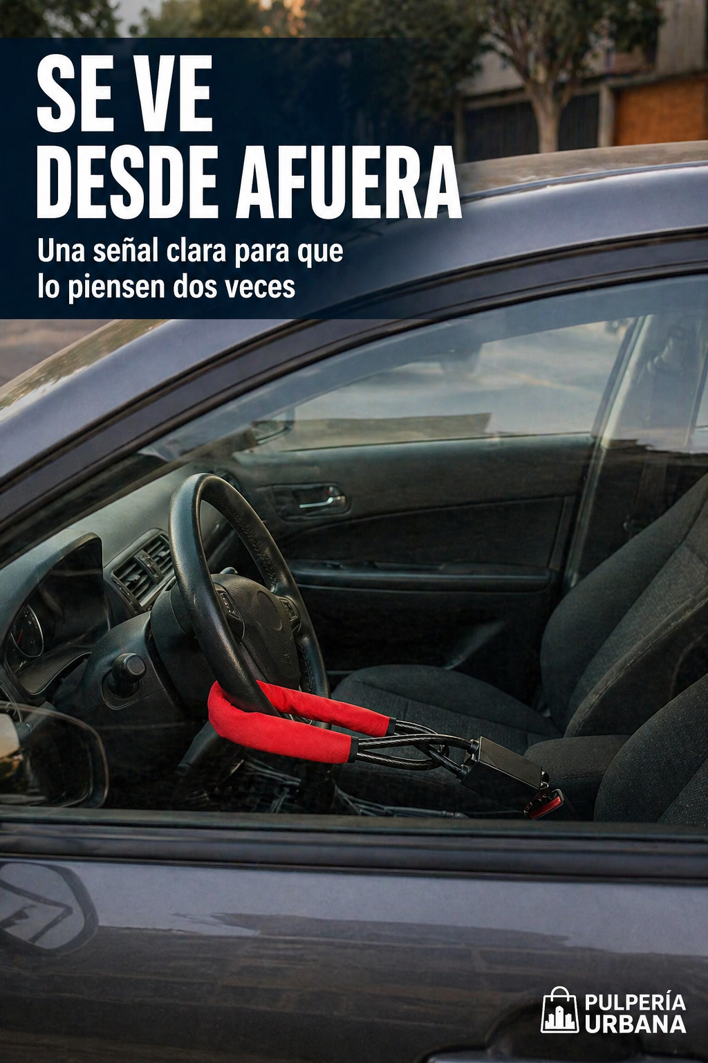 IRONCAR - TRANCA VOLANTE AL CINTURON DE SEGURIDAD