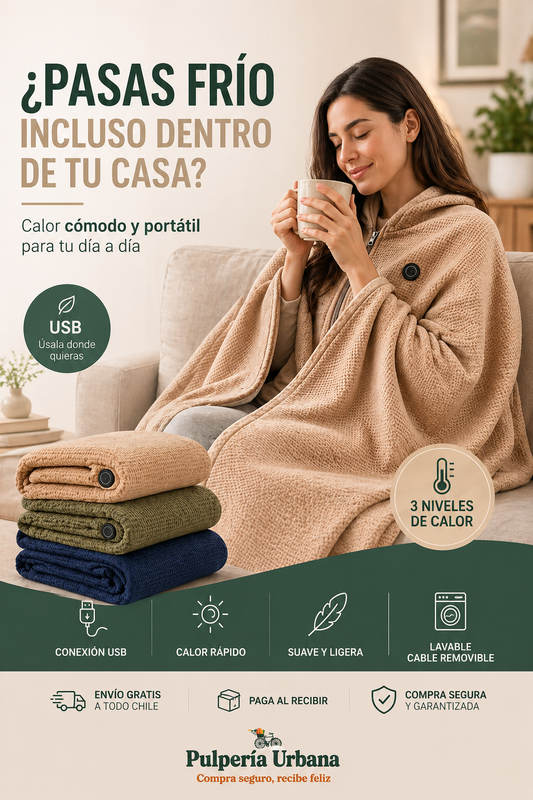 Manta Calefactora Eléctrica Carga USB