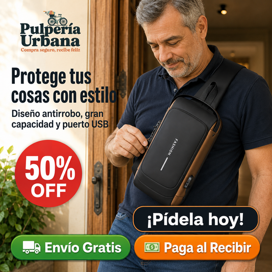 BlindaGear — Bolsa pechera antirrobo con carga USB