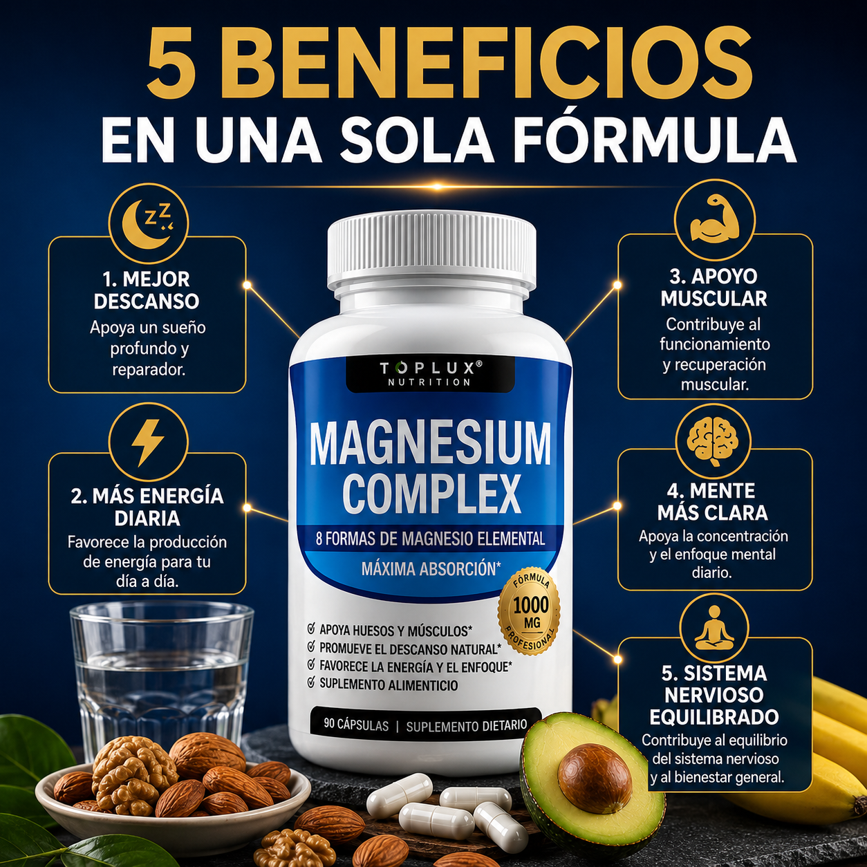 Magnesio complex 8 elementos 1000 MG