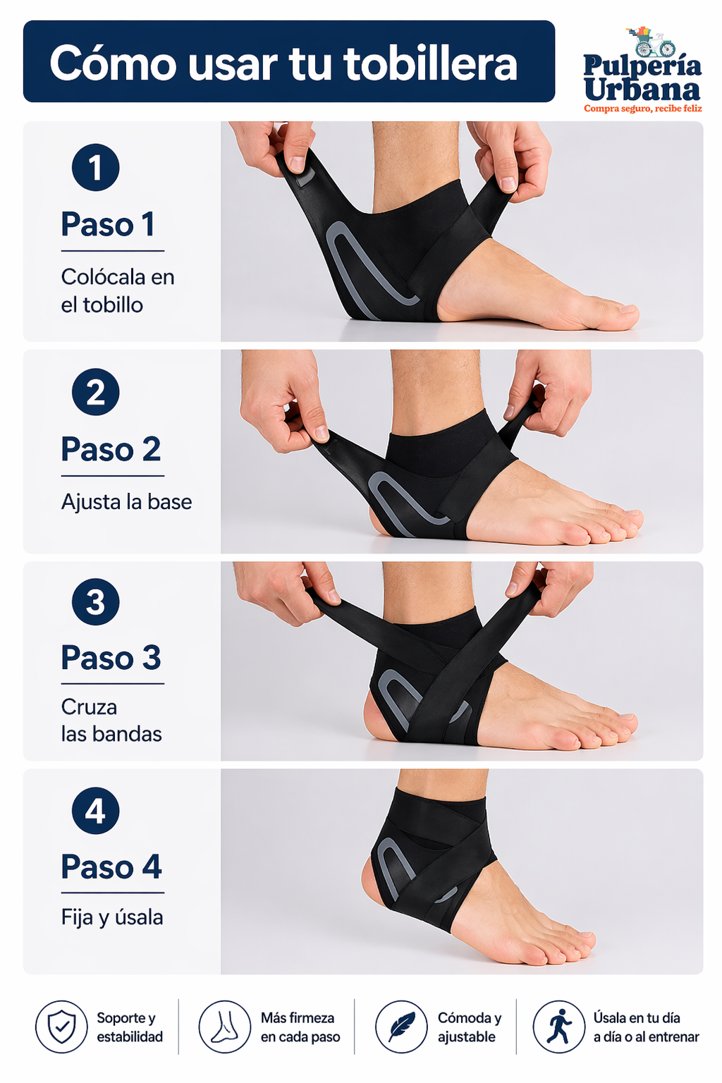 Tobillera compresión deportiva ajustable