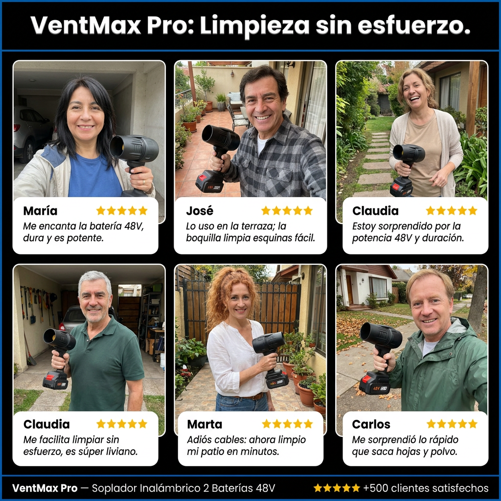 VentMax Pro — Soplador Inalámbrico 2 Baterías 48V