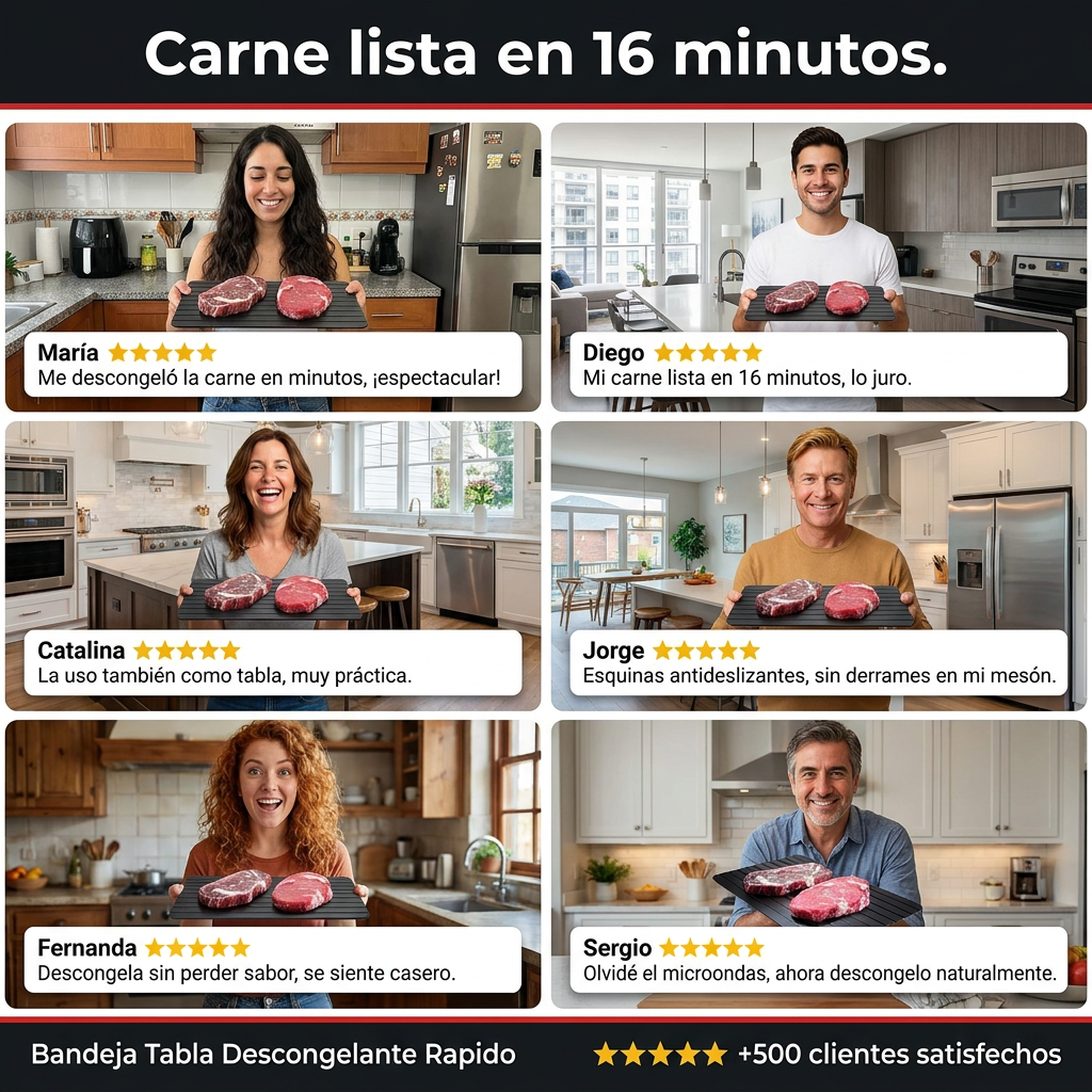 Bandeja Descongelante Rápida — aluminio conductor sin electricidad