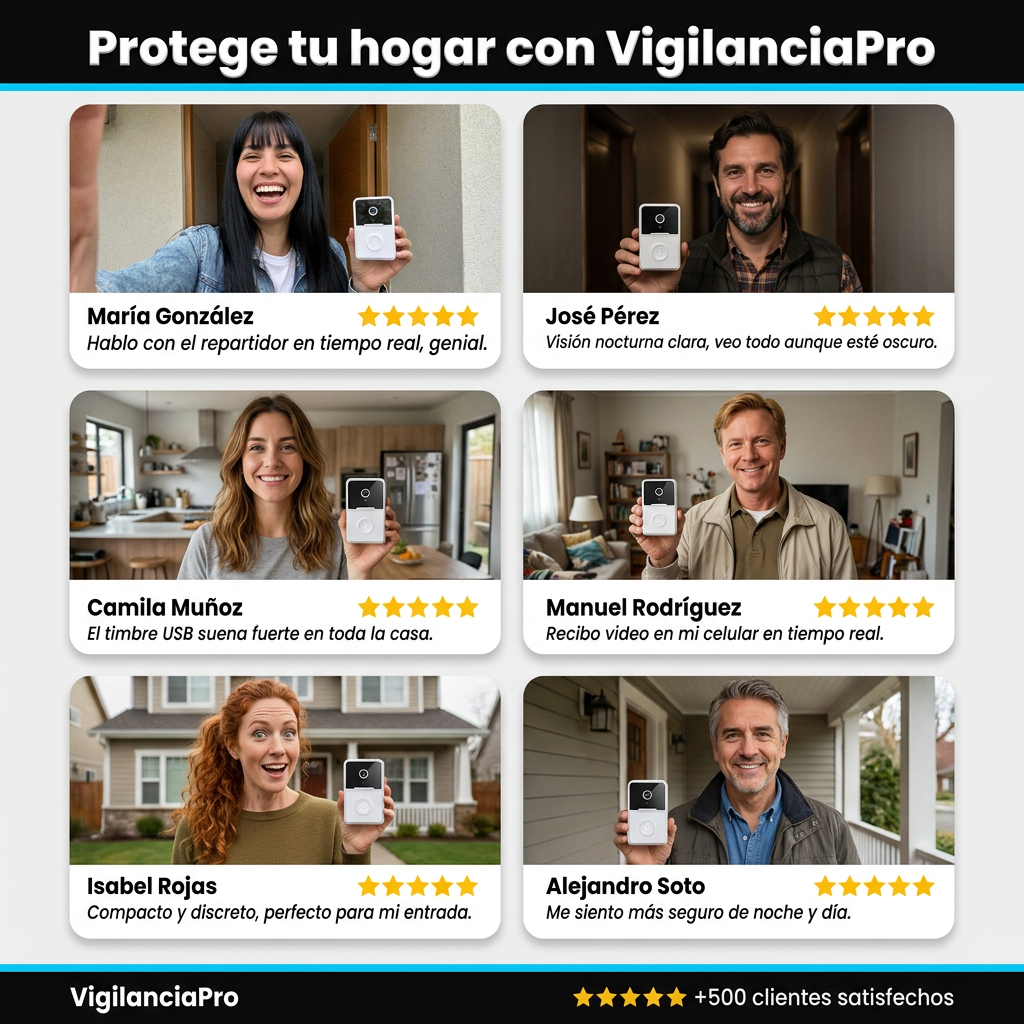 VigilanciaPro — Cámara timbre WiFi con visión nocturna