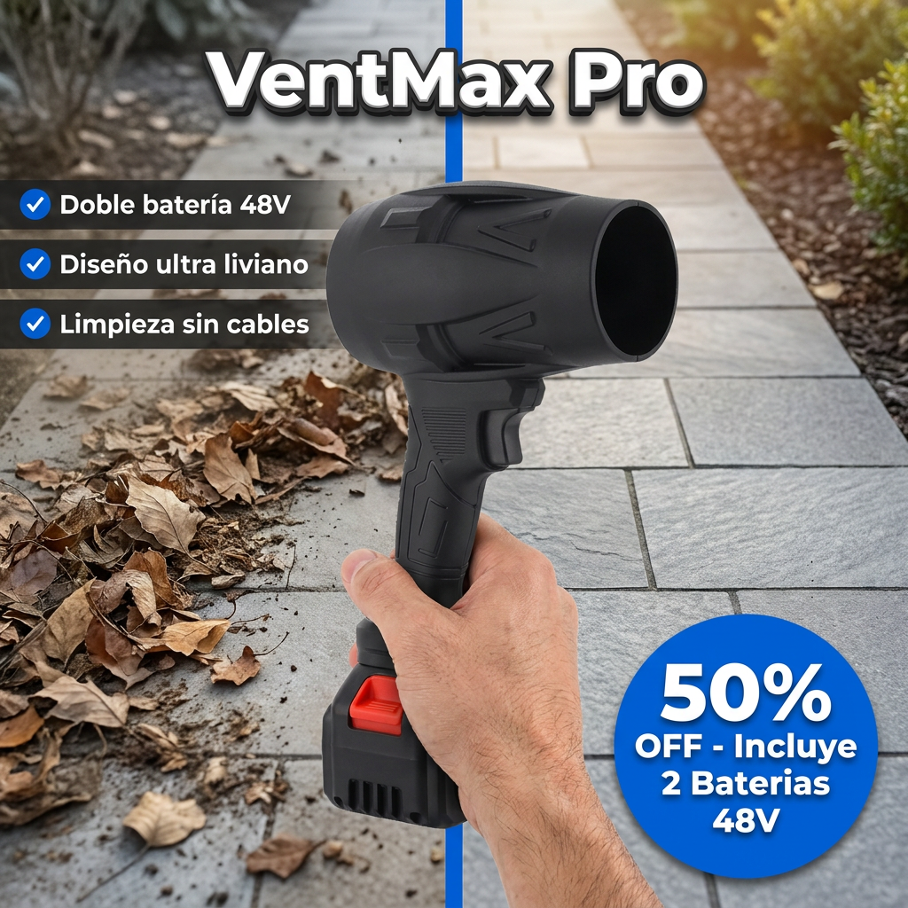 VentMax Pro — Soplador Inalámbrico 2 Baterías 48V