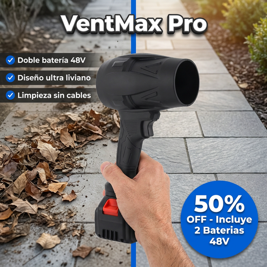 VentMax Pro — Soplador Inalámbrico 2 Baterías 48V