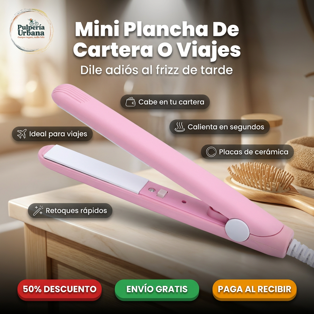 Mini Plancha Portátil — Alisadora de Cartera y Viajes
