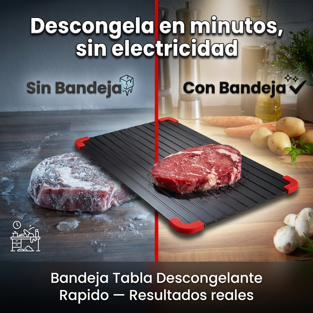 Bandeja Descongelante Rápida — aluminio conductor sin electricidad
