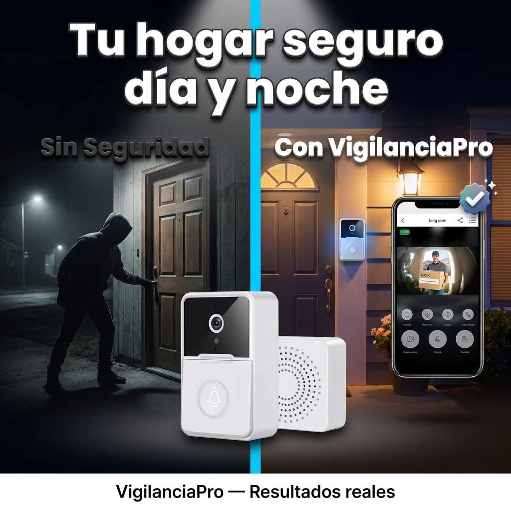 VigilanciaPro — Cámara timbre WiFi con visión nocturna